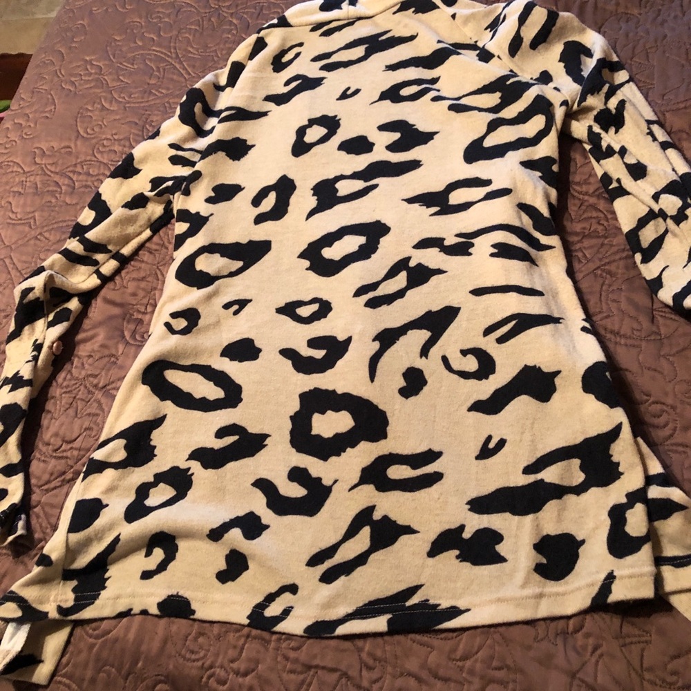 Leopard Print Cardigan SIZE L- 3/4 to full Sleeve